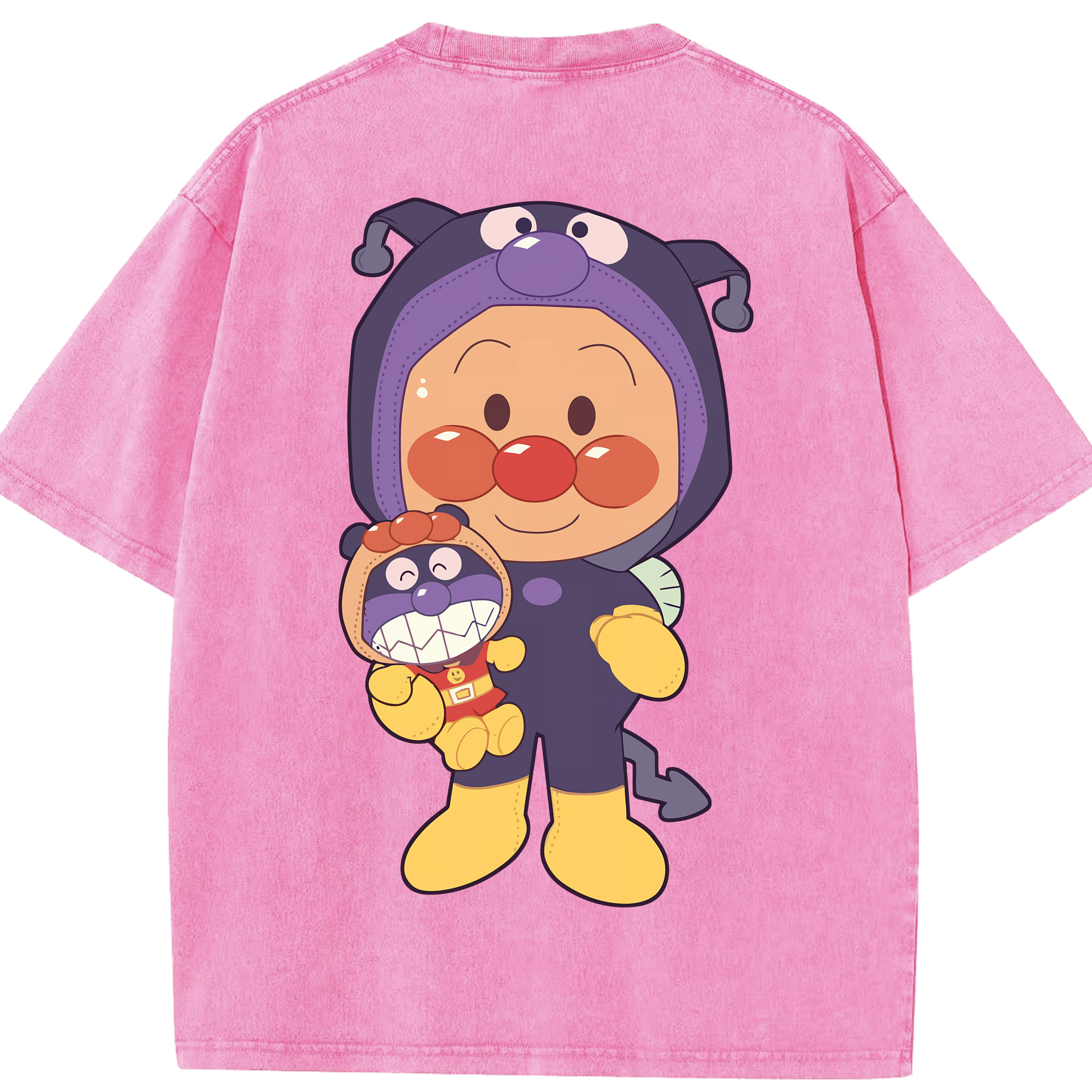 （画像用） アンパンマン Anpanman 綿100% ヴィンテージ風 半袖Tシャツ（背面プリント）
